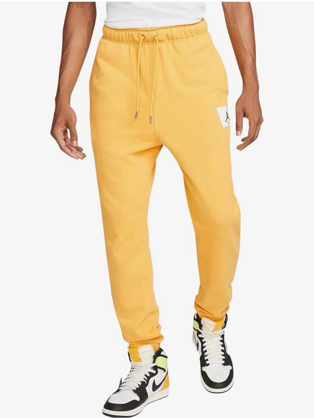 Jordan Men’s Yellow Drawstring Fleece Joggers